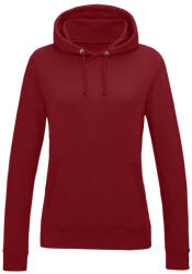 Just Hoods Női kapucnis pulóver bolyhozott belsővel AWJH001F, Red Hot Chilli-L (awjh001frhc-l)