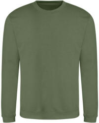 Just Hoods Uniszex hagyományos szabású kereknyakú pulóver AWJH030, Earthy Green-XL (awjh030eag-xl)