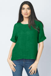 SHOPIKA Bluza din in verde cu nasturi pe spate Verde Talie unica