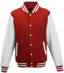 Just Hoods patentos vastag férfi pulóver AWJH043, Fire Red/Arctic White-XL (awjh043fr-awh-xl)