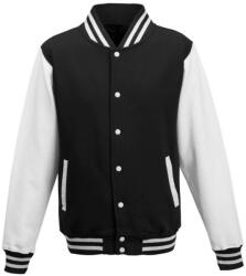 Just Hoods patentos vastag férfi pulóver AWJH043, Jet Black/White-L (awjh043jb-wh-l)