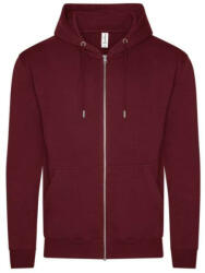 Just Hoods Uniszex organikus kapucnis cipzáras pulóver AWJH250, Burgundy-2XL (awjh250bu-2xl)