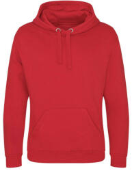 Just Hoods Uniszex kenguruzsebes kapucnis vastag pulóver AWJH101, Fire Red-L (awjh101fr-l)