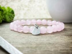 R. M. ékszer Szivecskés rózsakvarc ásvány karkötő (13878-RM-17)