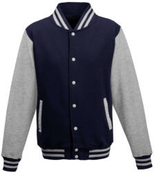 Just Hoods patentos vastag férfi pulóver AWJH043, Oxford Navy/Heather Grey-L (awjh043onv-hgr-l)
