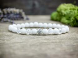 R. M. ékszer Csillogó jáde és hegyikristály ásvány karkötő (14356-RM-16)