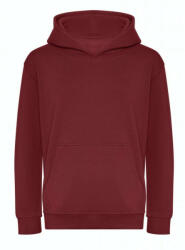 Just Hoods Gyerek organikus kapucnis pulóver AWJH201J, Burgundy-M (awjh201jbu-m)