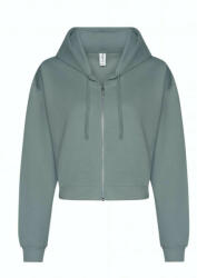 Just Hoods hasig érő cipzáros kapucnis Női pulóver AWJH065, Dusty Green-XL (awjh065dugn-xl)