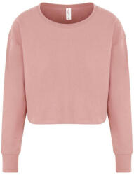 Just Hoods Női rövid fazonú környakas pulóver AWJH035, Dusty Pink-XS (awjh035dup-xs)