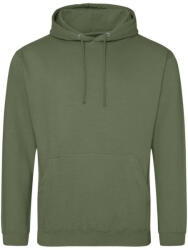 Just Hoods Uniszex laza szabású kapucnis pulóver AWJH001, Earthy Green-M (awjh001eag-m)