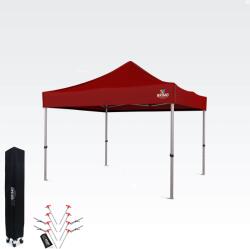 BRIMO Kerti Pavilon Összecsukható 3x3m | Prémium UV/PVC Védelem | Stabilis BRIMO | Gyors Összecsukás Szerszám Nélkül - falak nélkül - Piros