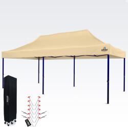 BRIMO Vízálló Party Sátor 3x6m - Gondtalan Ünneplés 16, 5m2 Tető alatt - 3 oldalfal nélkül - Bézs