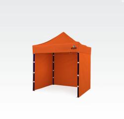 BRIMO Összecsukható sátor 2x2 m 3 fallal: ollós acél kerti pavilon - plusz 3 oldalfal - Narancssárga