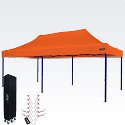 BRIMO Vízálló Party Sátor 3x6m - Gondtalan Ünneplés 16, 5m2 Tető alatt - 3 oldalfal nélkül - Narancs