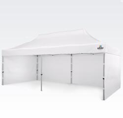 BRIMO Alumínium esküvői sátor 3x6 m - elegáns és gyorsan felállítható - plusz 3 oldalfal - Fehér