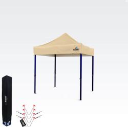 BRIMO Összecsukható sátor 2x2m: Acél 45mm, 100% Vízálló - 3 oldalfal nélkül - Bézs