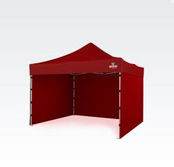 BRIMO Szerelhető sátor 3x3m Ünnepségekre: Vízálló Védelem és Villámgyors Összecsukás - plusz 3 oldalfal - Piros