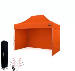 BRIMO Árusító sátor 2x3 m SZUPER Acél | Felállítás 2 perc alatt | BRIMO - plusz 3 oldalfal - Narancs