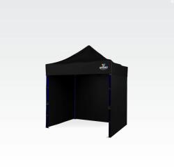 BRIMO Párty sátor 2x2m 3 falakkal: Ollós acél menedék a kertbe - plusz 3 oldalfal - Fekete
