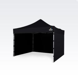 BRIMO Szerelhető sátor 3x3m Ünnepségekre: Vízálló Védelem és Villámgyors Összecsukás - plusz 3 oldalfal - Fekete