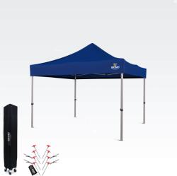 BRIMO Kerti Pavilon Összecsukható 3x3m | Prémium UV/PVC Védelem | Stabilis BRIMO | Gyors Összecsukás Szerszám Nélkül - falak nélkül - Kék