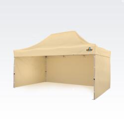 BRIMO Kerti sátor 3x4, 5m Acél | Gyorsan felállítható Pavilon Eseményekhez és Partikhoz - plusz 3 oldalfal - Bézs