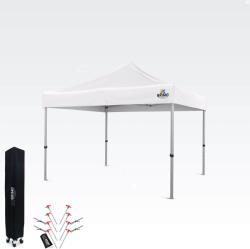 BRIMO Kerti Pavilon Összecsukható 3x3m | Prémium UV/PVC Védelem | Stabilis BRIMO | Gyors Összecsukás Szerszám Nélkül - falak nélkül - Fehér