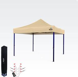 BRIMO Összecsukható sátor 3×3 m - Gyors felállítás és 100% védelem bulikhoz és ünnepségekhez - 3 oldalfal nélkül - Bézs