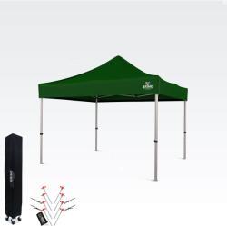 BRIMO Kerti Pavilon Összecsukható 3x3m | Prémium UV/PVC Védelem | Stabilis BRIMO | Gyors Összecsukás Szerszám Nélkül - falak nélkül - Zöld