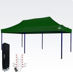 BRIMO Vízálló Party Sátor 3x6m - Gondtalan Ünneplés 16, 5m2 Tető alatt - 3 oldalfal nélkül - Zöld