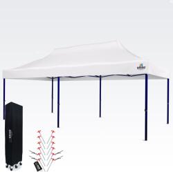 BRIMO Vízálló Party Sátor 3x6m - Gondtalan Ünneplés 16, 5m2 Tető alatt - 3 oldalfal nélkül - Fehér