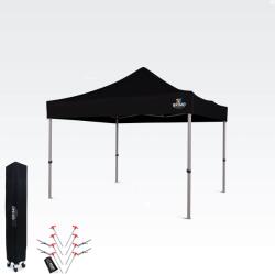 BRIMO Kerti Pavilon Összecsukható 3x3m | Prémium UV/PVC Védelem | Stabilis BRIMO | Gyors Összecsukás Szerszám Nélkül - falak nélkül - Fekete