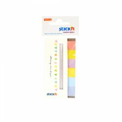 Hopax Stick index hartie color 45 x 15 mm, 6 x 30 file/set, Stick"n - 6 culori alb/neon