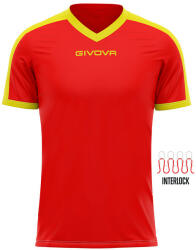 Givova SHIRT REVOLUTION INTERLOCK dressz piros-sárga 2XL