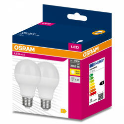 OSRAM 2PAK LED izzó E27 A60 19W = 150W 2452lm 2700K meleg 200° OSRAM ÉRTÉK (4058075634299)