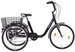 24" Gommer Tricikli - fekete háromkerekű kerékpár (váltós) (BIOKP2420F)