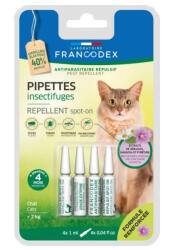  Francodex Pipete Francodex Repelente cu Geraniol Pentru Pisici, 4 x 1 ml