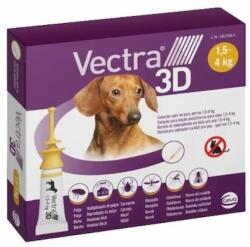 Ceva Sante Pipete Antiparazitare Caini, Vectra 3D Dog (1.5-4 kg) x 3 Pipete