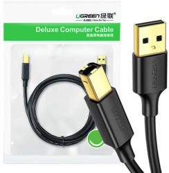 UGREEN US135 USB 2.0 A-B kabel pro tiskárny, pozlacený, 2 m (černý)