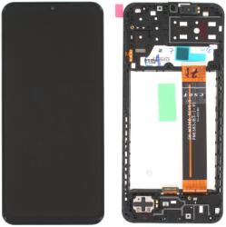 Samsung Galaxy A13s Keret + LCD Kijelző + Érintőüveg, Fekete (GH82-29227A/GH82-29228A)