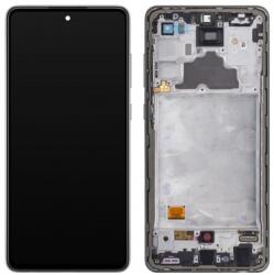 Samsung Galaxy A72 Keret + LCD Kijelző + Érintőüveg, Fekete (GH82-25460A/GH82-25849A)