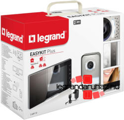 Legrand 2 vezetékes EASYKIT Plus videó kaputelefon szett: színes videó (7''), bővíthető 1 lakásos, adapterrel, tükörhatású, Legrand 368910 (368910) - legrandaruhaz