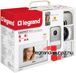 Legrand 2 vezetékes EASYKIT Wi-Fi videó kaputelefon szett: színes videó (7''), bővíthető 1 lakásos, DIN moduláris táppal, fehér360915 (360915) - legrandaruhaz