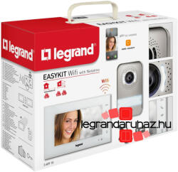 Legrand 2 vezetékes EASYKIT Wi-Fi videó kaputelefon szett: egylakásos, bővíthető, színes videó (7''), adapterrel, fehér, Legrand 360910 (360910) - legrandaruhaz