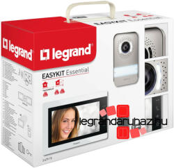 Legrand 2 vezetékes EASYKIT Essential videó kaputelefon szett: színes videó (7''), bővíthető 1 lakásos, DIN moduláris táppal, fehér, Legrand 367915 (367915) - legrandaruhaz