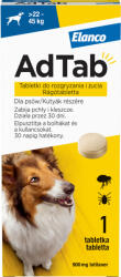 Elanco AdTab 900 mg comprimate masticabile pentru caini impotriva purecilor si a capuselor (22-45 kg) - 1 tableta