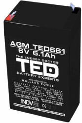 TED Electric Оловна Батерия TED ELECTRIC 6V, 6.1Ah, 70/ 47/ 100 mm, AGM (TED-6V-4.5-AGM)
