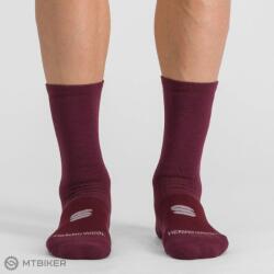 Sportful MERINO WOOL 18 zokni, burgundi/fekete (M/L)