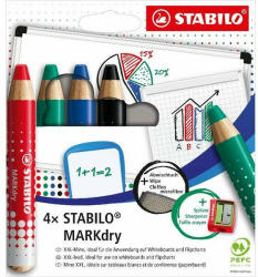 STABILO MARKdry táblákhoz és flipchartokhoz 4db-os vastag színes