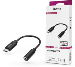 Hama Type-C - 3, 5 mm jack audio adapter - HAMA Audio Adapter USB-C to 3.5 mm Jack - fekete - rexdigital